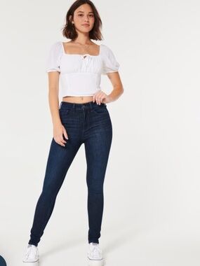 Hollister Curvy Dark Wash High Rise Super Skinny Jeans